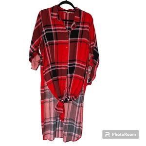 Who's that Girl Checkered/Flannel Color Button Shirt/Dress Sz 2X
